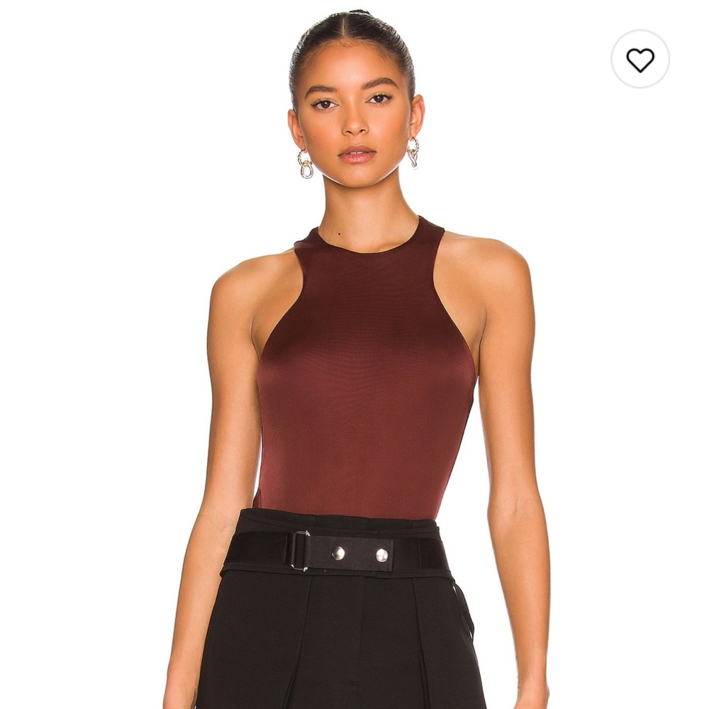 Revolve Brown High Neck Bodysuit NWOT